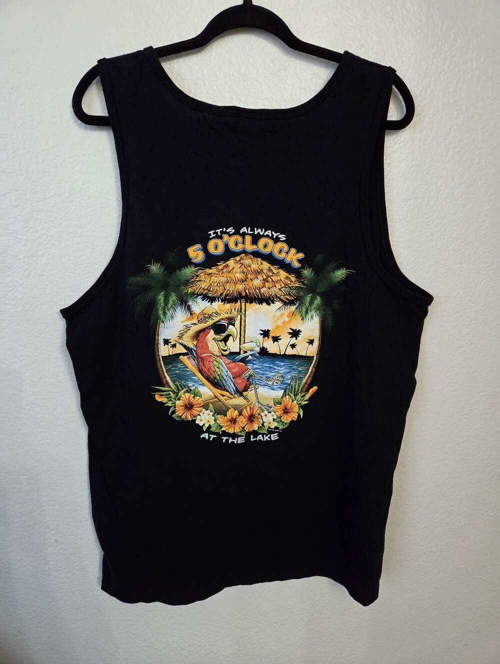 Men's Lake Havasu Cotton Tank Top Size XL Graphic Print It's 5 o'clock - Picture 3 of 7